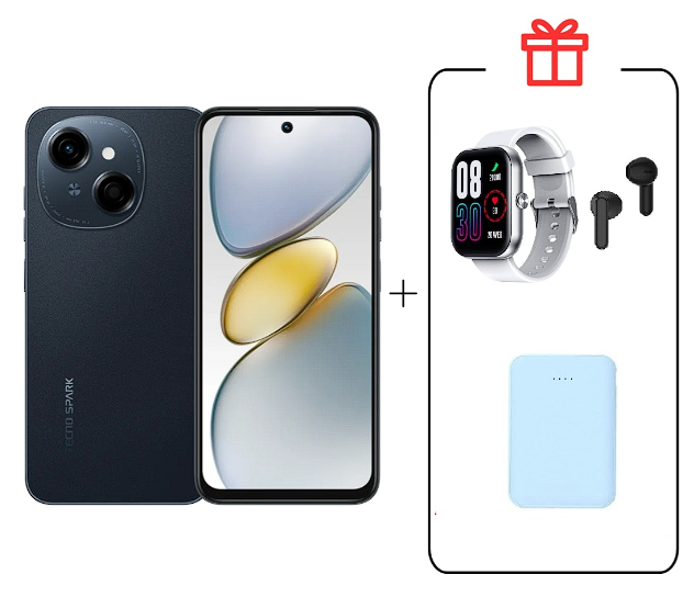 Смартфон Tecno Spark Go 1 4/128Gb Startrail Black+подарок купить,NaN