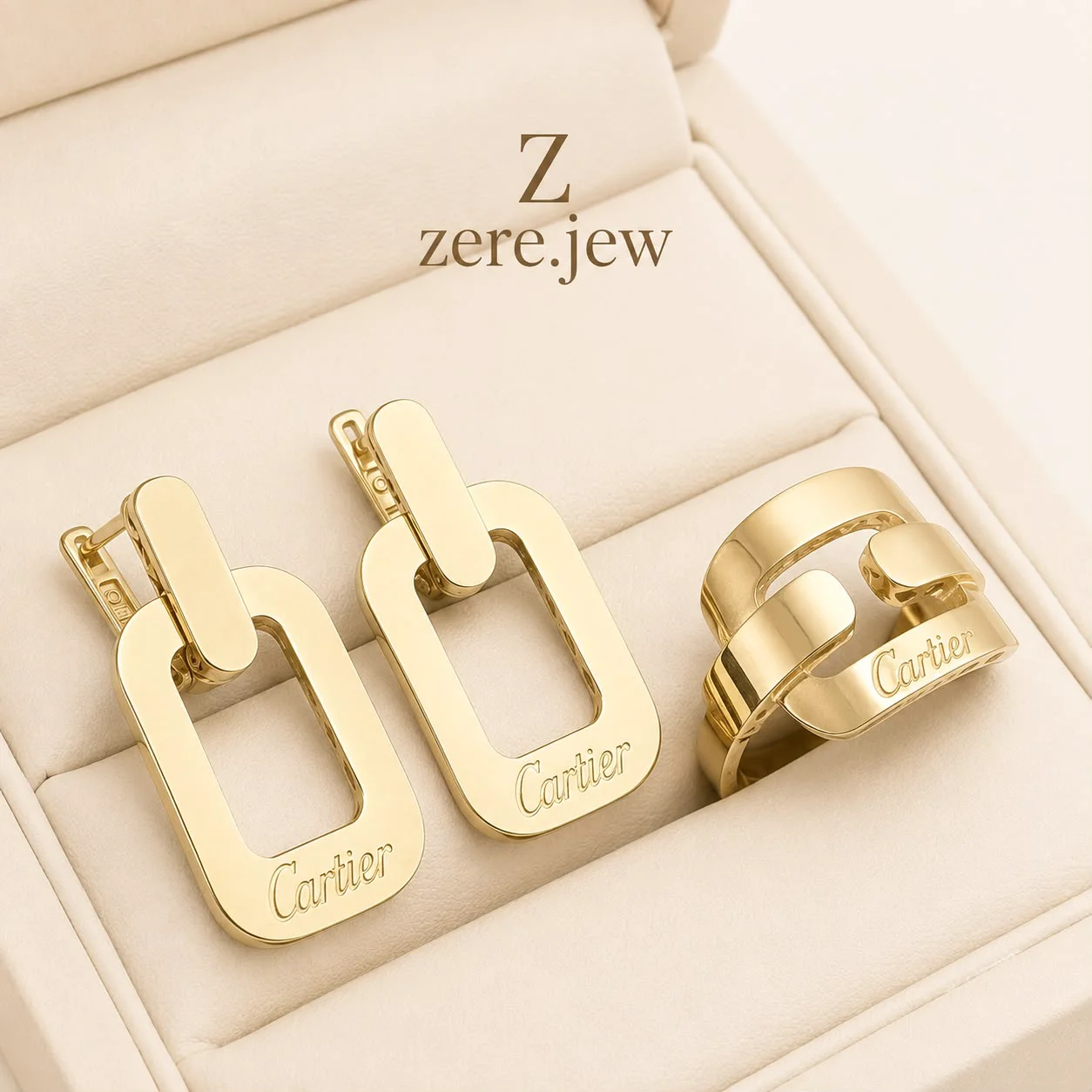 Золотой комплект Zere 585 пробы серьги и кольцо 6,89г 18,5р - ForteMarket Золотой комплект Zere 585 пробы серьги и кольцо 6,89г 18,5р купить,568425