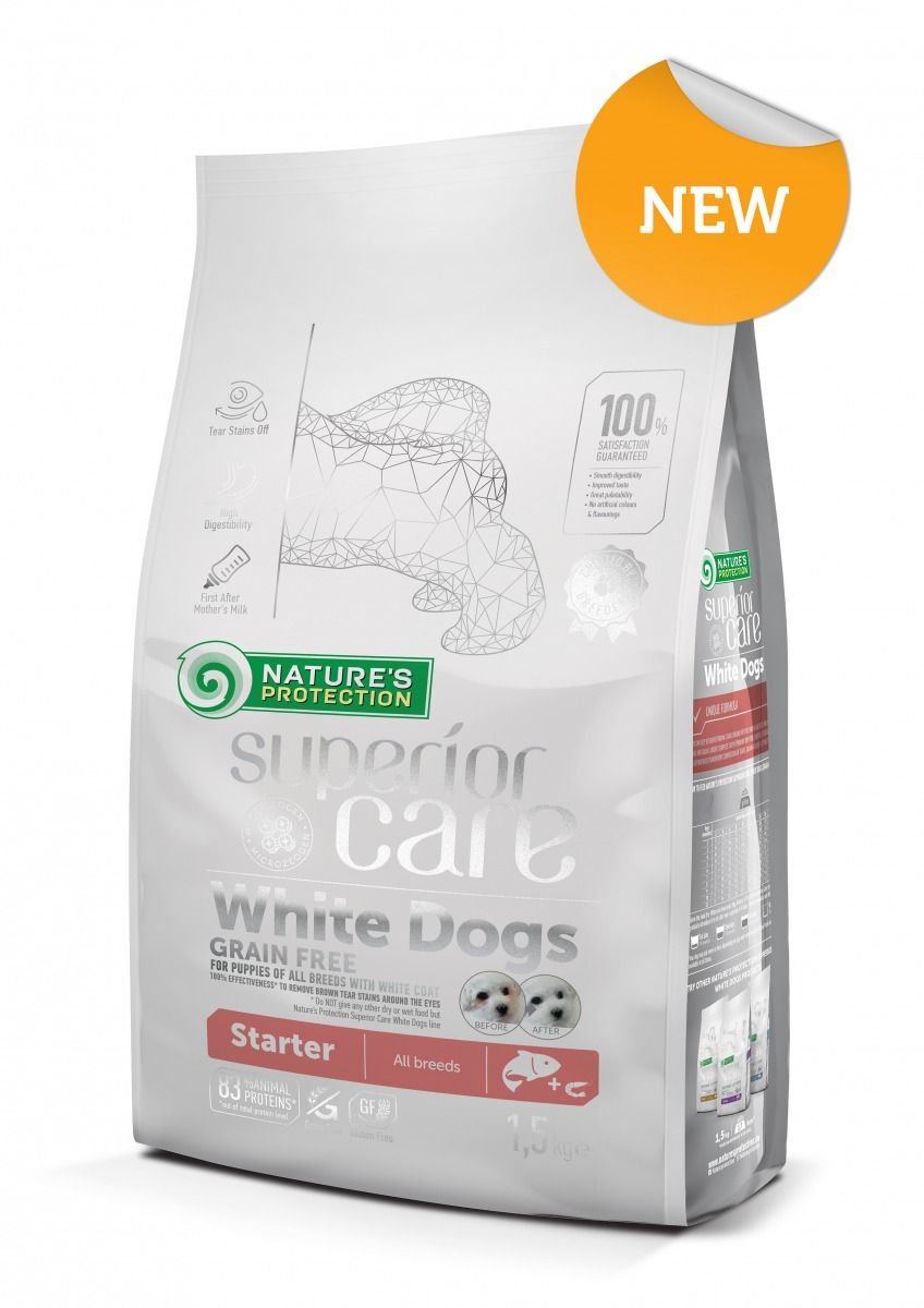 Сухой корм Nature's Protection Superior Care White Dogs Starter с лососем 1.5кг