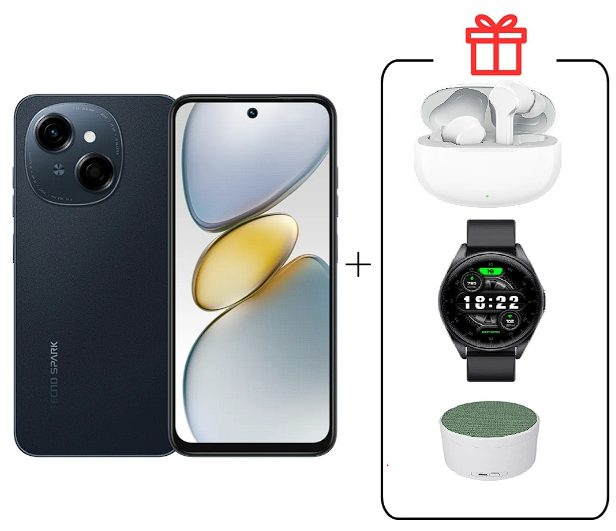 Смартфон Tecno Spark Go 1 4/128Gb Startrail Black+подарок купить,NaN