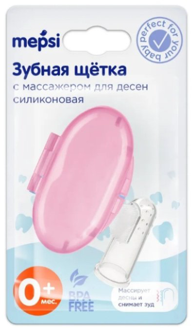 Mepsi Розовая силиконовая зубная щетка экстра-мягкая 1 шт купить,1100