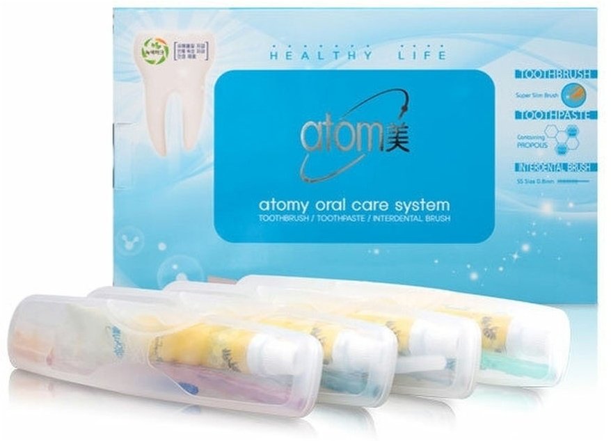Atomy Дорожный набор для чистки зубов набор по уходу за полостью рта мягкая 4 шт