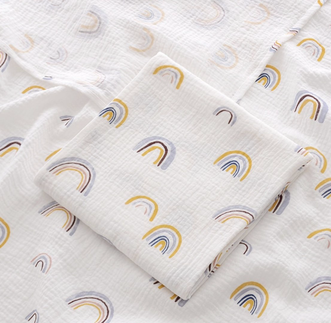 Пеленка текстильная Muslin swaddle Радуга PL-000103, 1 шт, 100x100 см, мультиколор