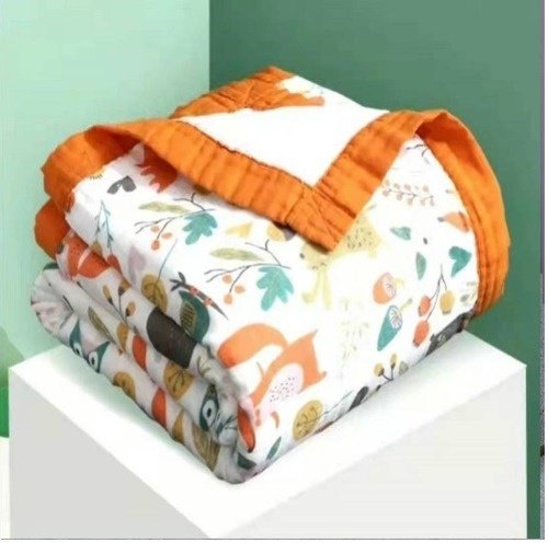 Детский плед Siyubebe 109х110 см, муслин, белый