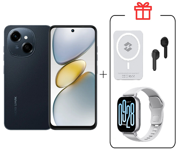 Смартфон Tecno Spark Go 1 4/128Gb Startrail Black+подарок купить,NaN