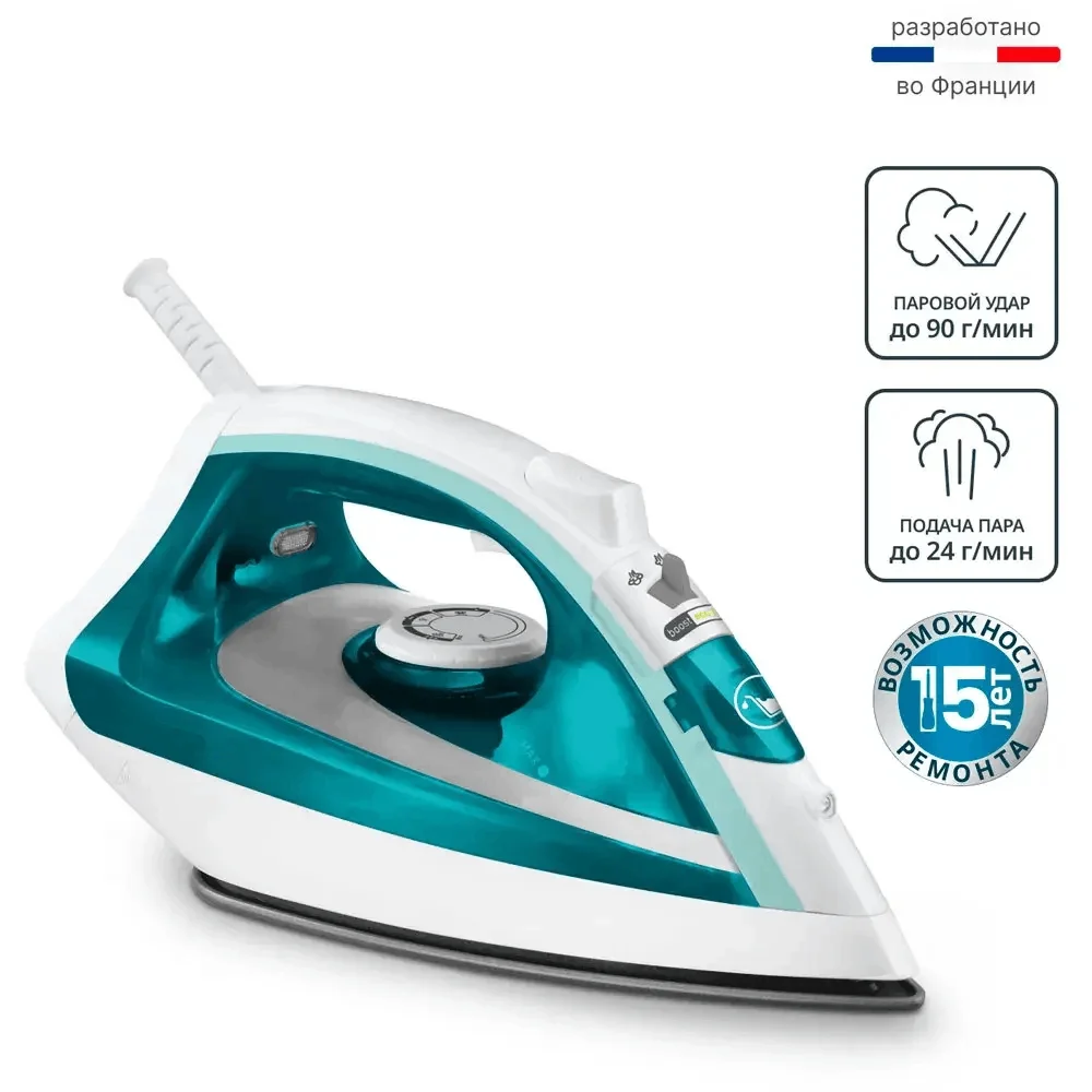 Утюг TEFAL FV 1R10 F1 белый, бирюзовый