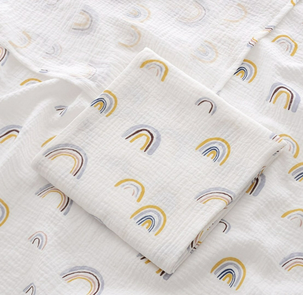 Пеленка текстильная Muslin swaddle Радуга PL-000103, 1 шт, 100x100 см, мультиколор