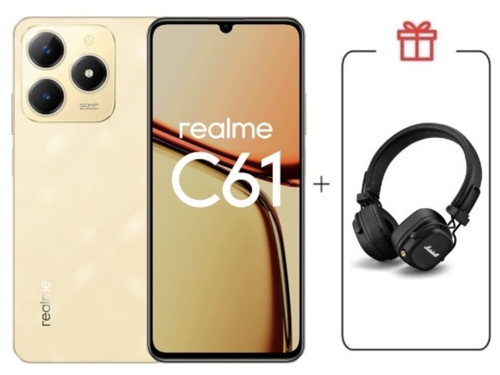 Смартфон Realme C61 8/256Gb Sparkle Gold + подарок купить,NaN