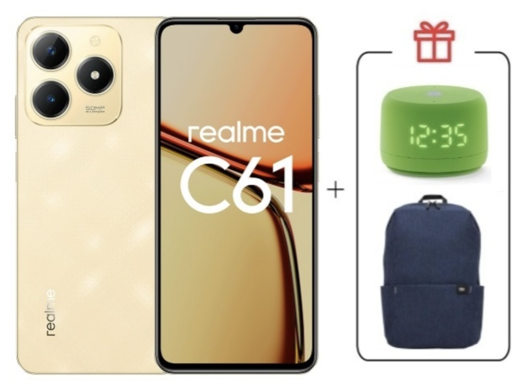 Смартфон Realme C61 8/256Gb Sparkle Gold + подарок купить,NaN