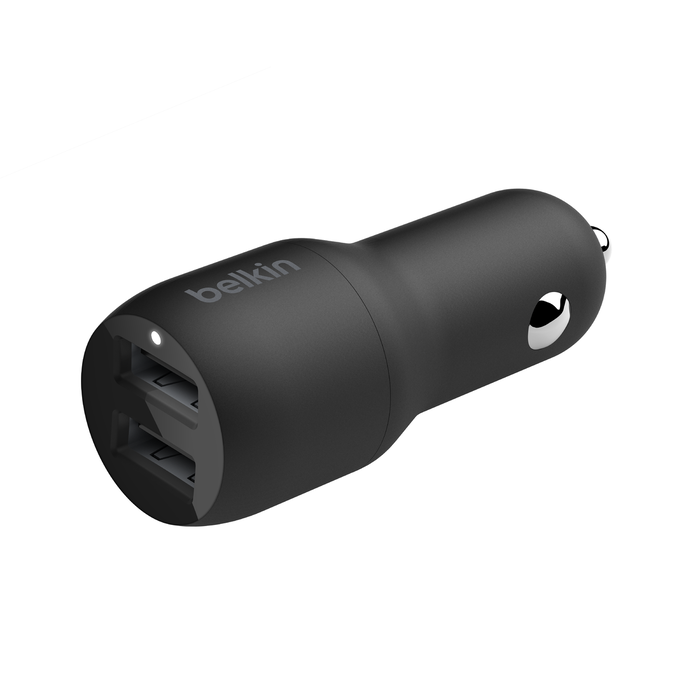 Автомобильное зарядное устройство Belkin Dual USB-A Car Charger 24W + USB-A to Lightning Cable CCD001bt1MBK купить,NaN