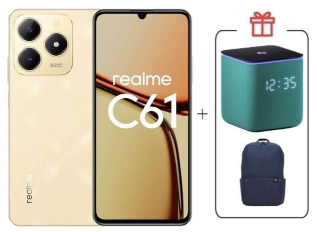 Смартфон Realme C61 8/256Gb Sparkle Gold + подарок купить,NaN