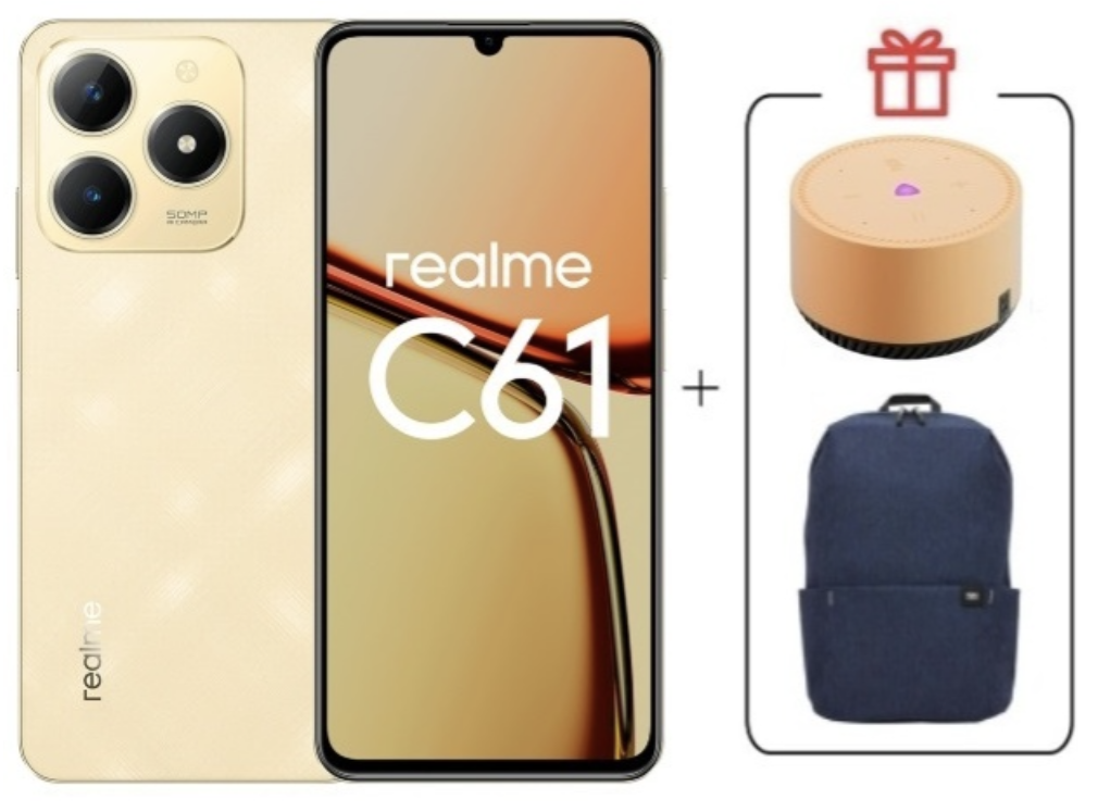 Смартфон Realme C61 8/256Gb Sparkle Gold + подарок купить,NaN