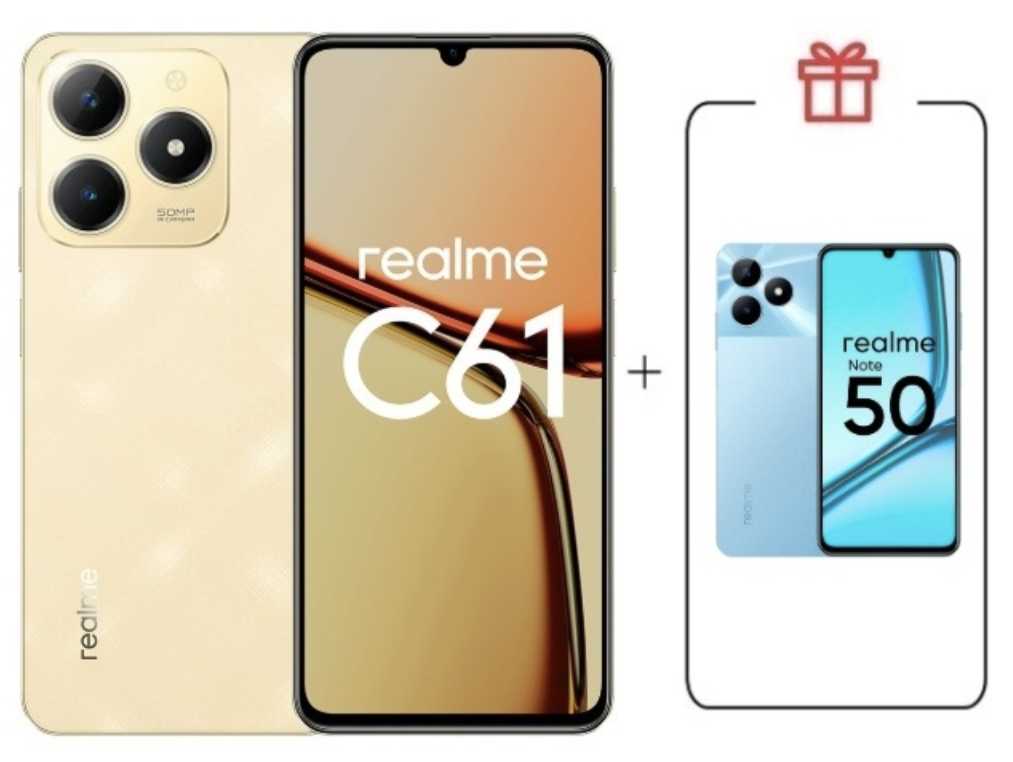 Смартфон Realme C61 8/256Gb Sparkle Gold + подарок купить,NaN