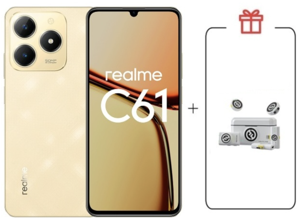 Смартфон Realme C61 6/128Gb Sparkle Gold + подарок купить,NaN