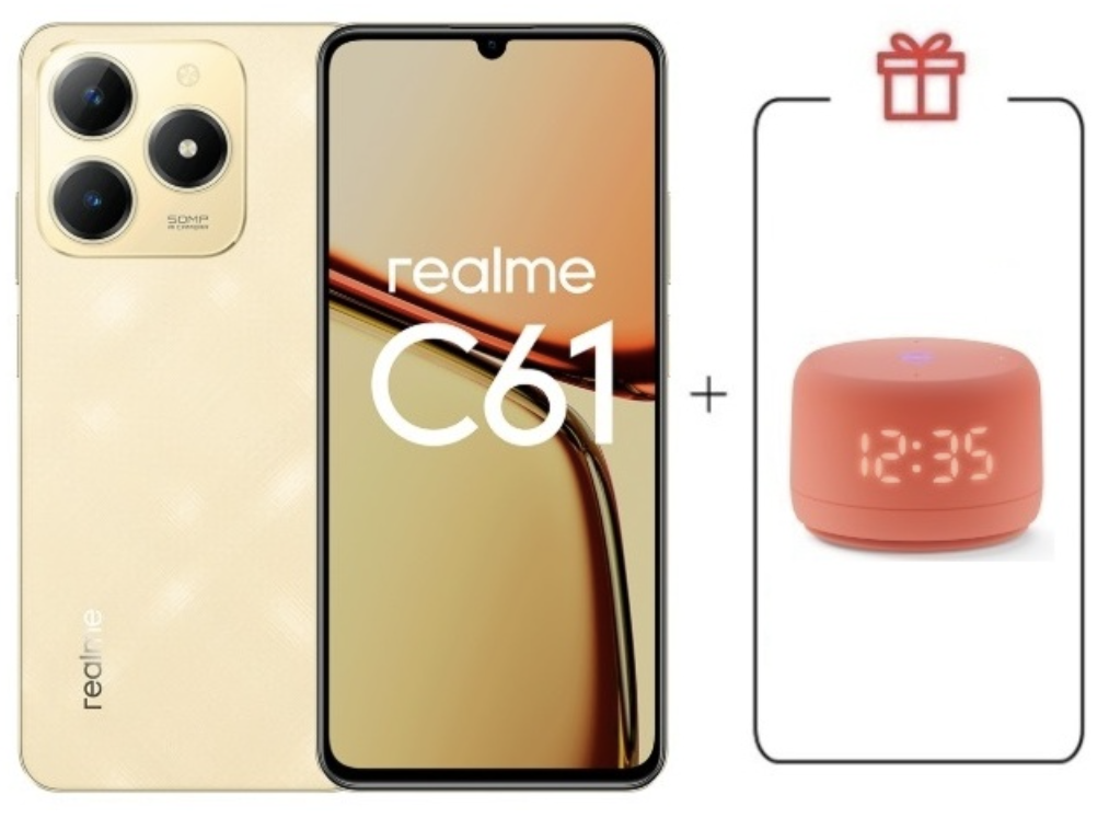Смартфон Realme C61 6/128Gb Sparkle Gold + подарок купить,NaN
