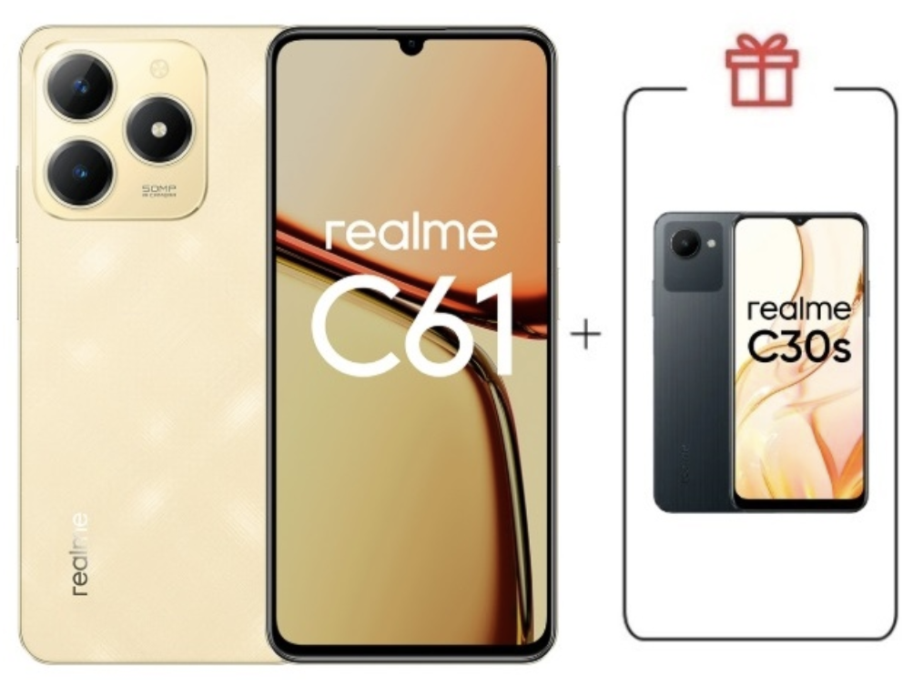 Смартфон Realme C61 6/128Gb Sparkle Gold + подарок купить,NaN