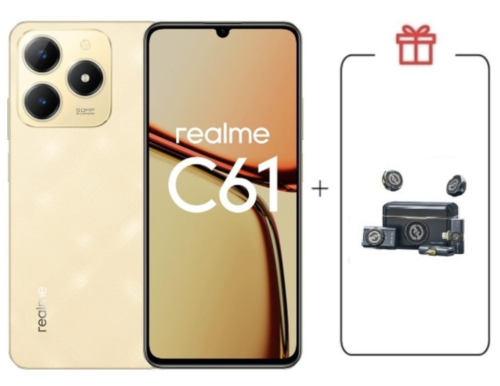 Смартфон Realme C61 6/128Gb Sparkle Gold + подарок купить,NaN