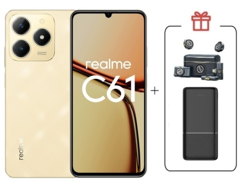Смартфон Realme C61 8/256Gb Sparkle Gold + подарок купить,NaN