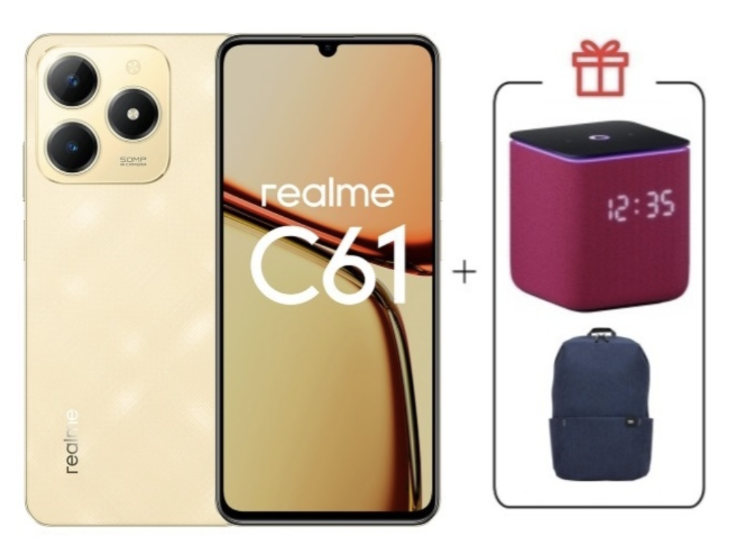 Смартфон Realme C61 8/256Gb Sparkle Gold + подарок купить,NaN
