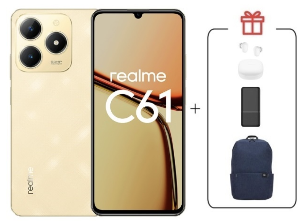 Смартфон Realme C61 8/256Gb Sparkle Gold + подарок купить,NaN