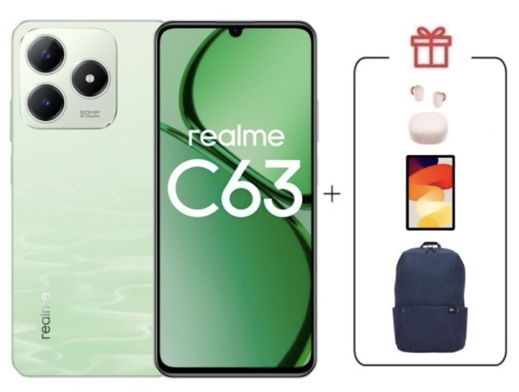 Смартфон Realme C63 8/256Gb 4G Jade Green + подарок купить,NaN