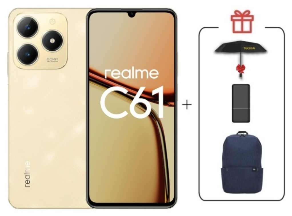 Смартфон Realme C61 8/256Gb Sparkle Gold + подарок купить,NaN