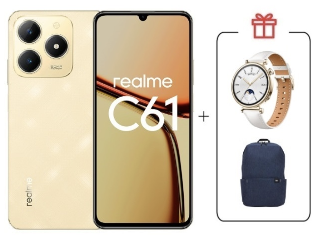 Смартфон Realme C61 8/256Gb Sparkle Gold + подарок купить,NaN