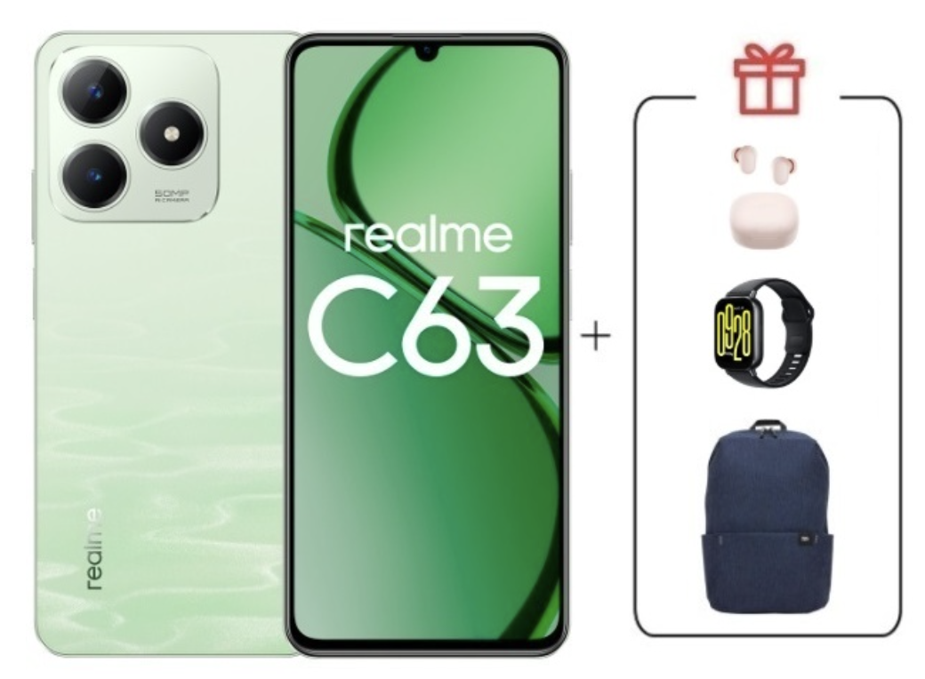 Смартфон Realme C63 8/256Gb 4G Jade Green + подарок купить,NaN