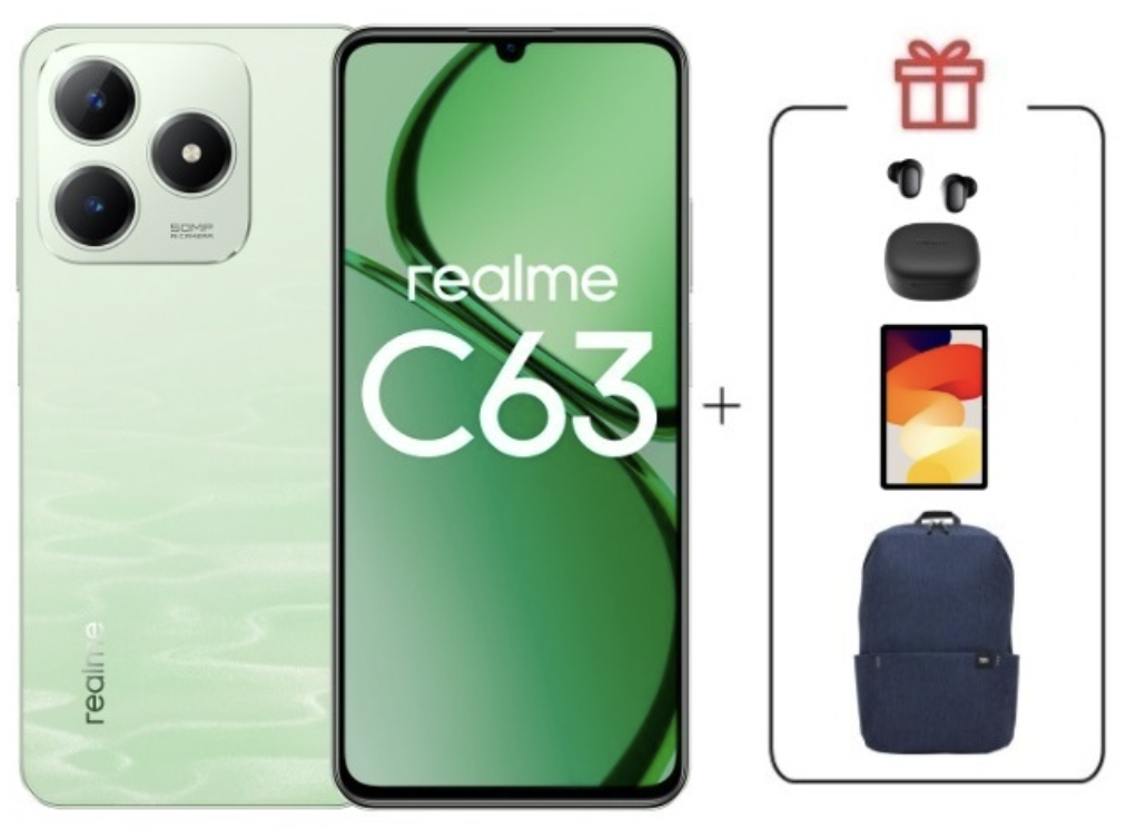 Смартфон Realme C63 8/256Gb 4G Jade Green + подарок купить,NaN