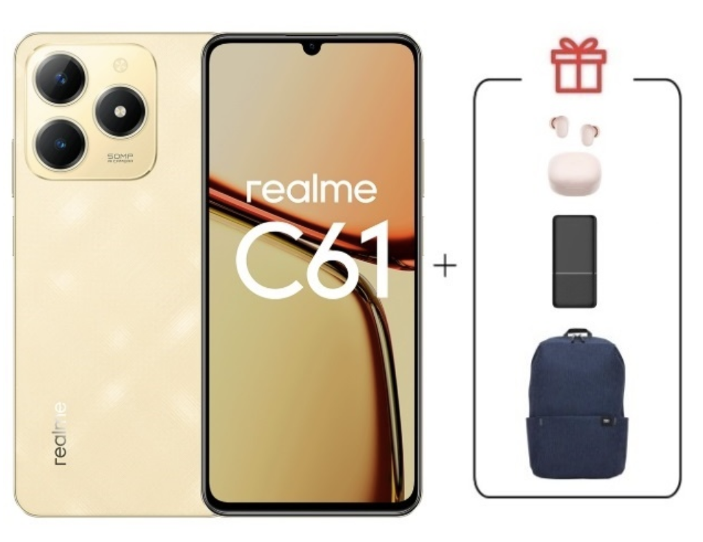 Смартфон Realme C61 8/256Gb Sparkle Gold + подарок купить,NaN