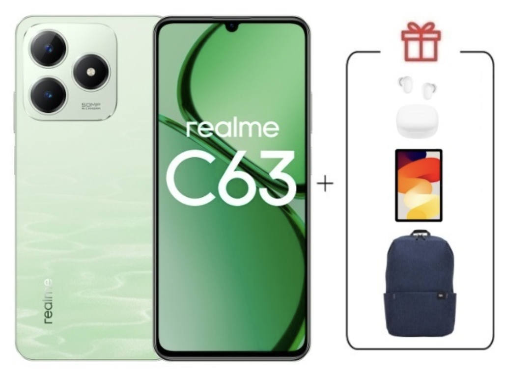 Смартфон Realme C63 8/256Gb 4G Jade Green + подарок купить,NaN