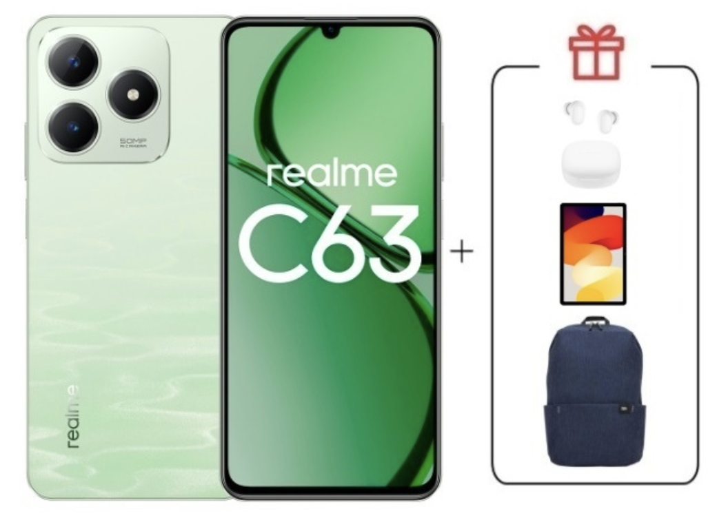 Смартфон Realme C63 8/256Gb 4G Jade Green + подарок купить,NaN