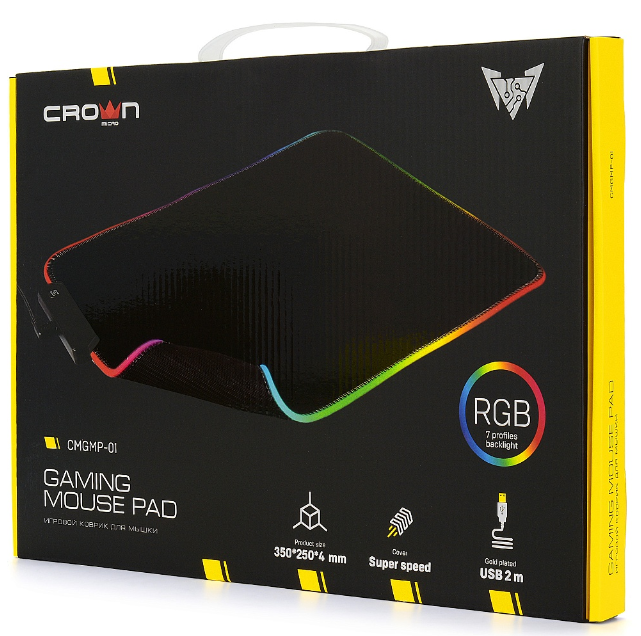 Коврик для мыши Crown CMGMP-01 черный купить,0