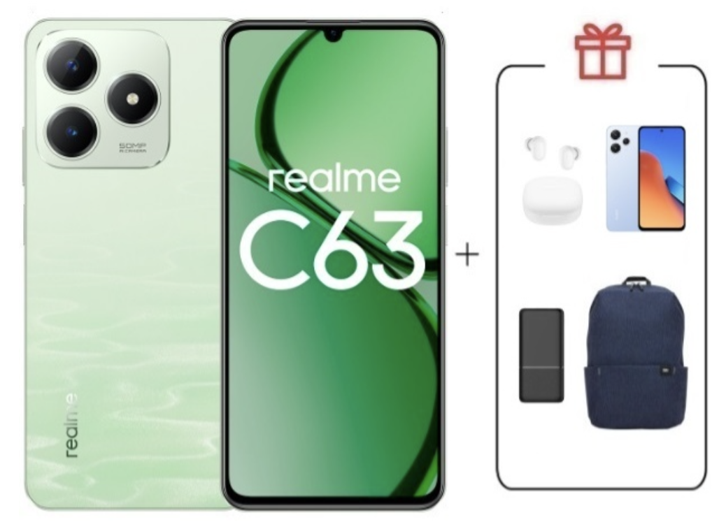 Смартфон Realme C63 8/256Gb 4G Jade Green + подарок купить,NaN