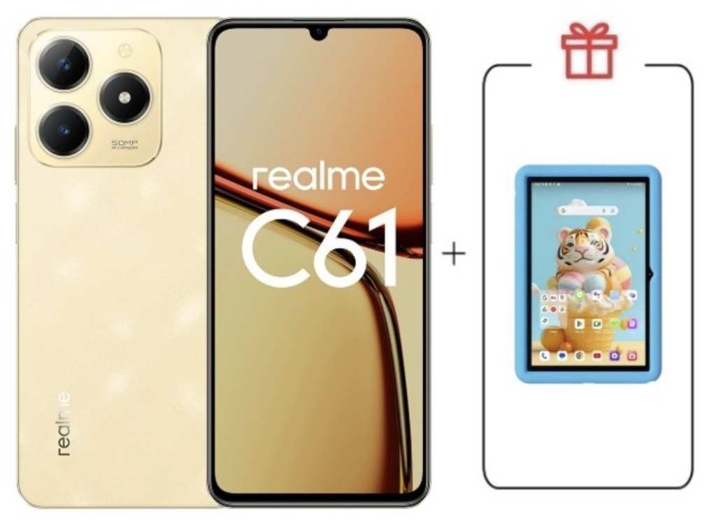 Смартфон Realme C61 8/256Gb Sparkle Gold + подарок купить,NaN