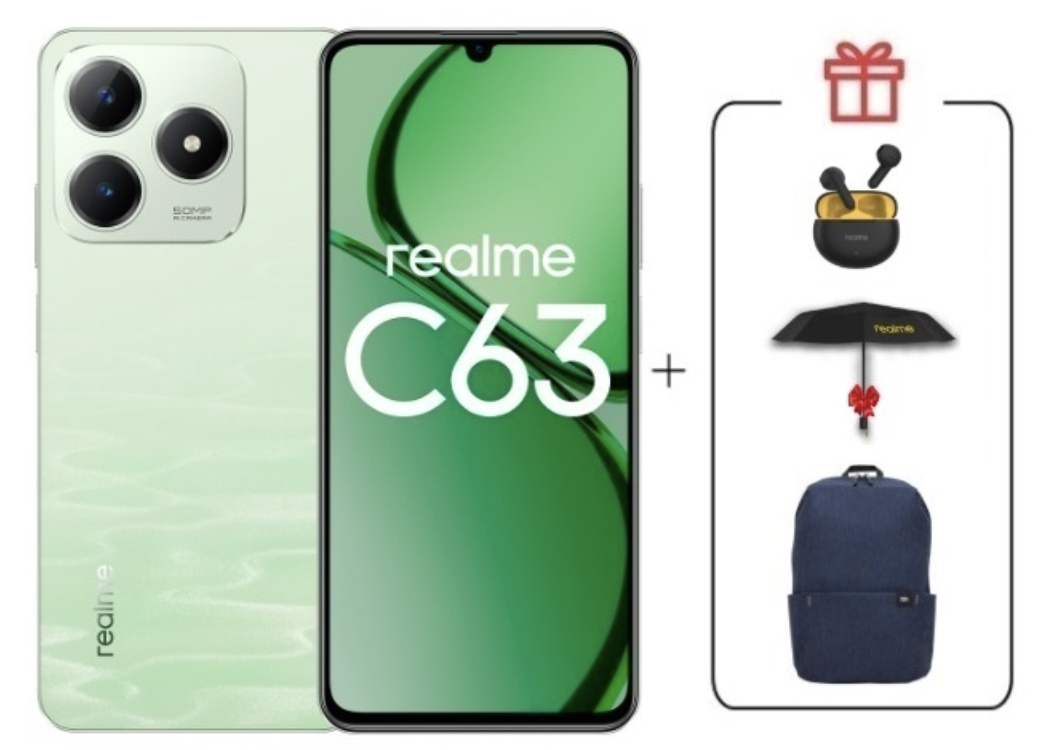 Смартфон Realme C63 8/256Gb 4G Jade Green + подарок купить,NaN
