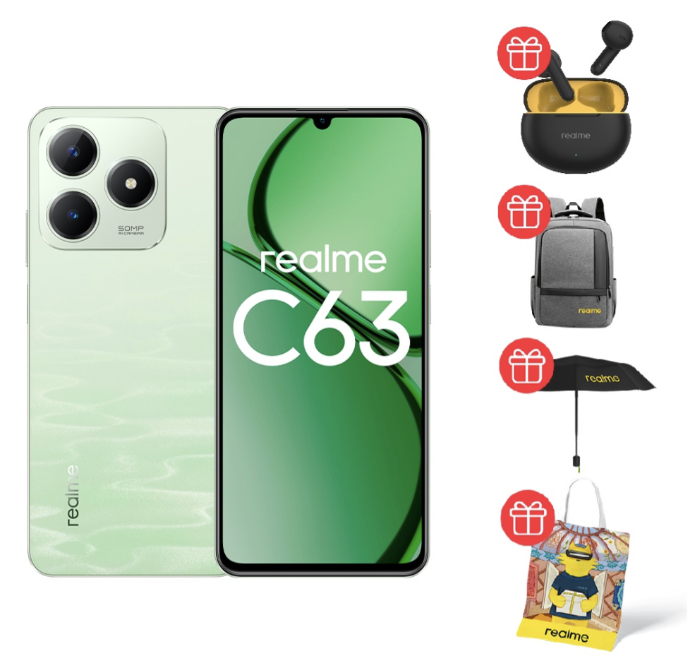 Смартфон Realme C63 8/256Gb 4G Jade Green + подарок купить,NaN