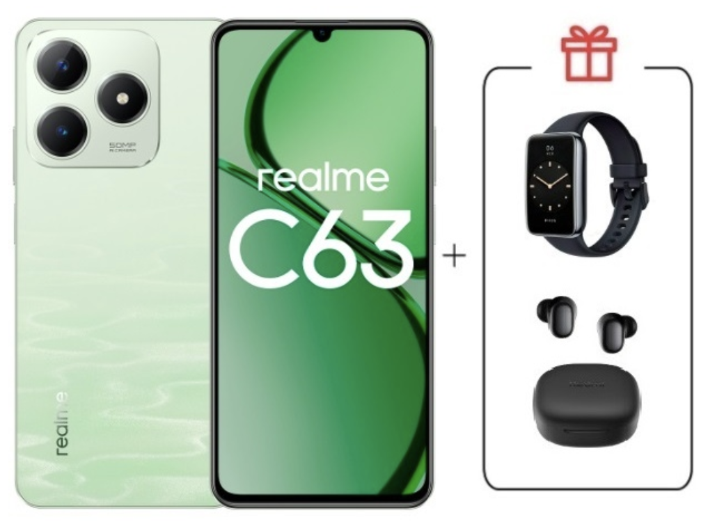 Смартфон Realme C63 8/256Gb 4G Jade Green + подарок купить,NaN