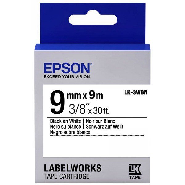 Картридж ленточный Epson LK3WBN C53S653003 черный