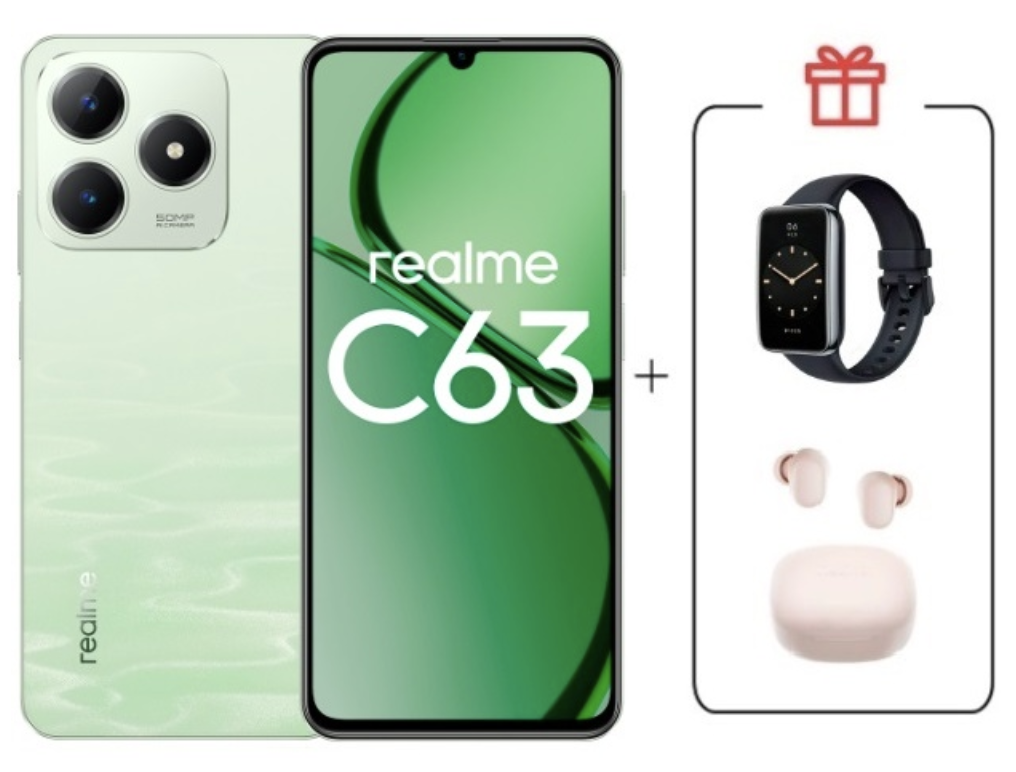 Смартфон Realme C63 8/256Gb 4G Jade Green + подарок купить,NaN