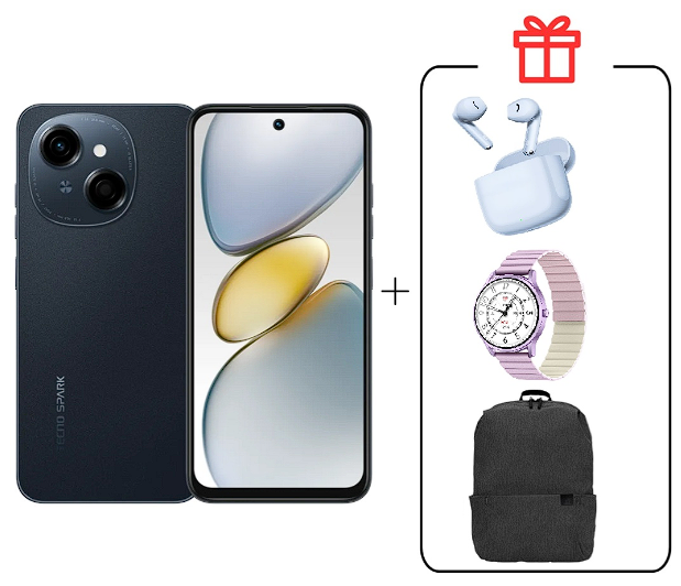 Смартфон Tecno Spark Go 1 4/128Gb Startrail Black+подарок купить,NaN