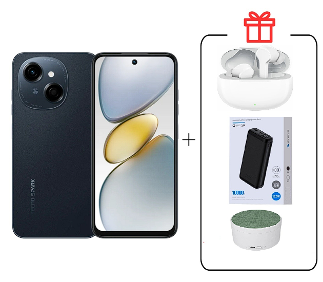 Смартфон Tecno Spark Go 1 4/128Gb Startrail Black+подарок купить,NaN