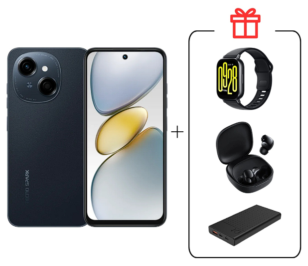 Смартфон Tecno Spark Go 1 4/128Gb Startrail Black+подарок купить,NaN