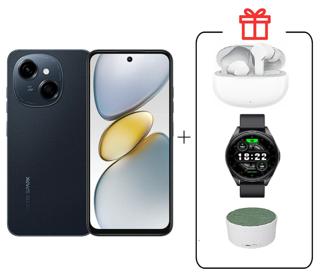 Смартфон Tecno Spark Go 1 4/64Gb Startrail Black+подарок купить,NaN
