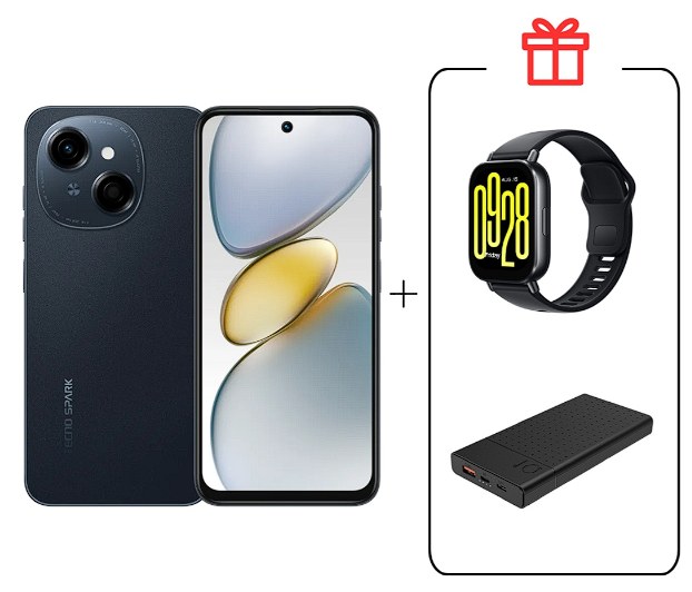Смартфон Tecno Spark Go 1 4/128Gb Startrail Black+подарок купить,NaN