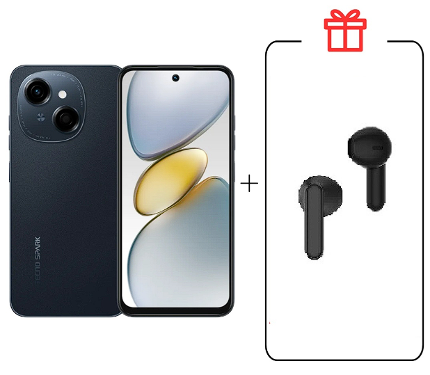 Смартфон Tecno Spark Go 1 4/128Gb Startrail Black+подарок купить,NaN