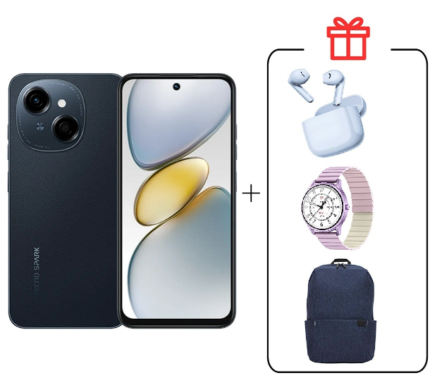 Смартфон Tecno Spark Go 1 4/128Gb Startrail Black+подарок купить,NaN