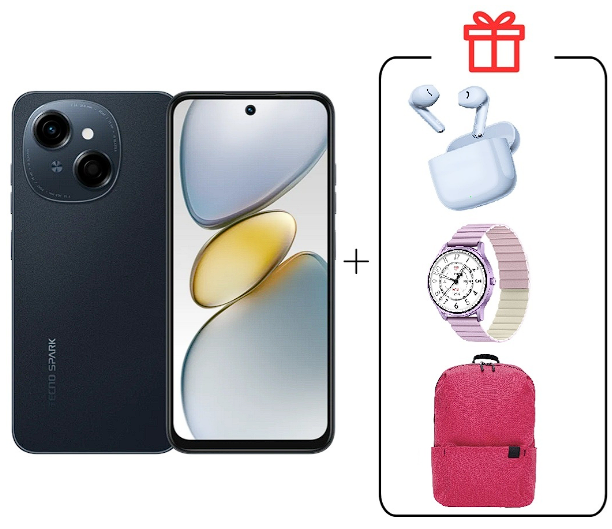 Смартфон Tecno Spark Go 1 4/128Gb Startrail Black+подарок купить,NaN