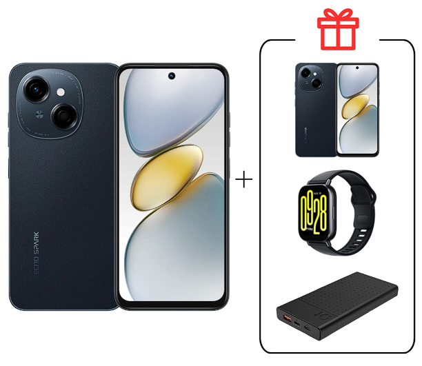 Смартфон Tecno Spark Go 1 4/128Gb Startrail Black+подарок купить,NaN