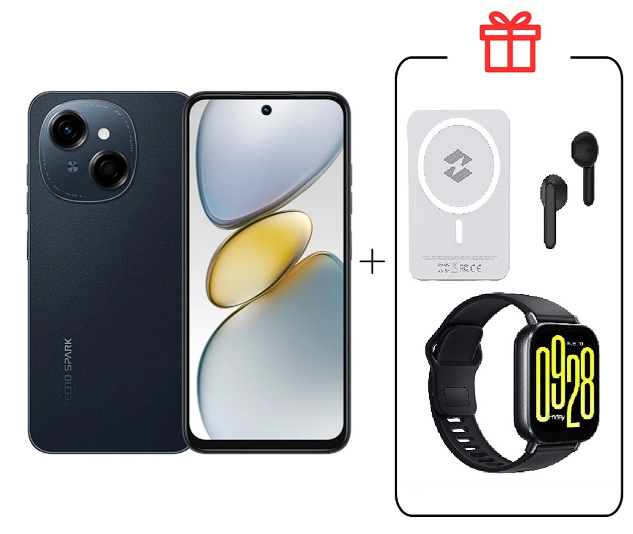 Смартфон Tecno Spark Go 1 4/64Gb Startrail Black+подарок купить,NaN